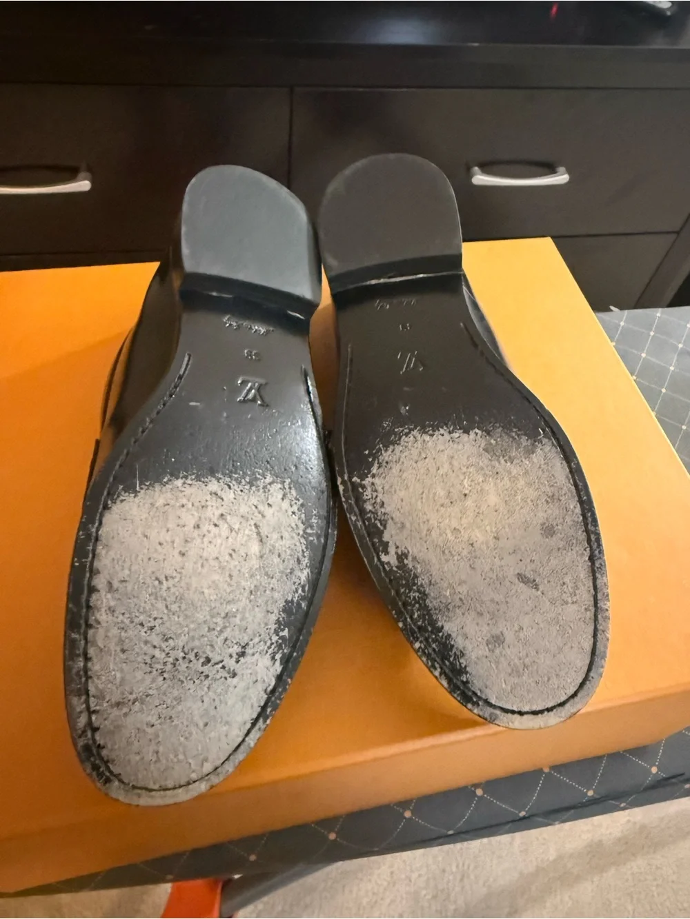 Louis Vuitton Women’s Brown Check and Black Leather Loafers